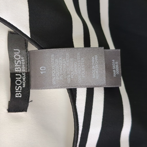 Bisou Bisou Black and White Sleeveless Sheath Dress Size 10 - Picture 2 of 6